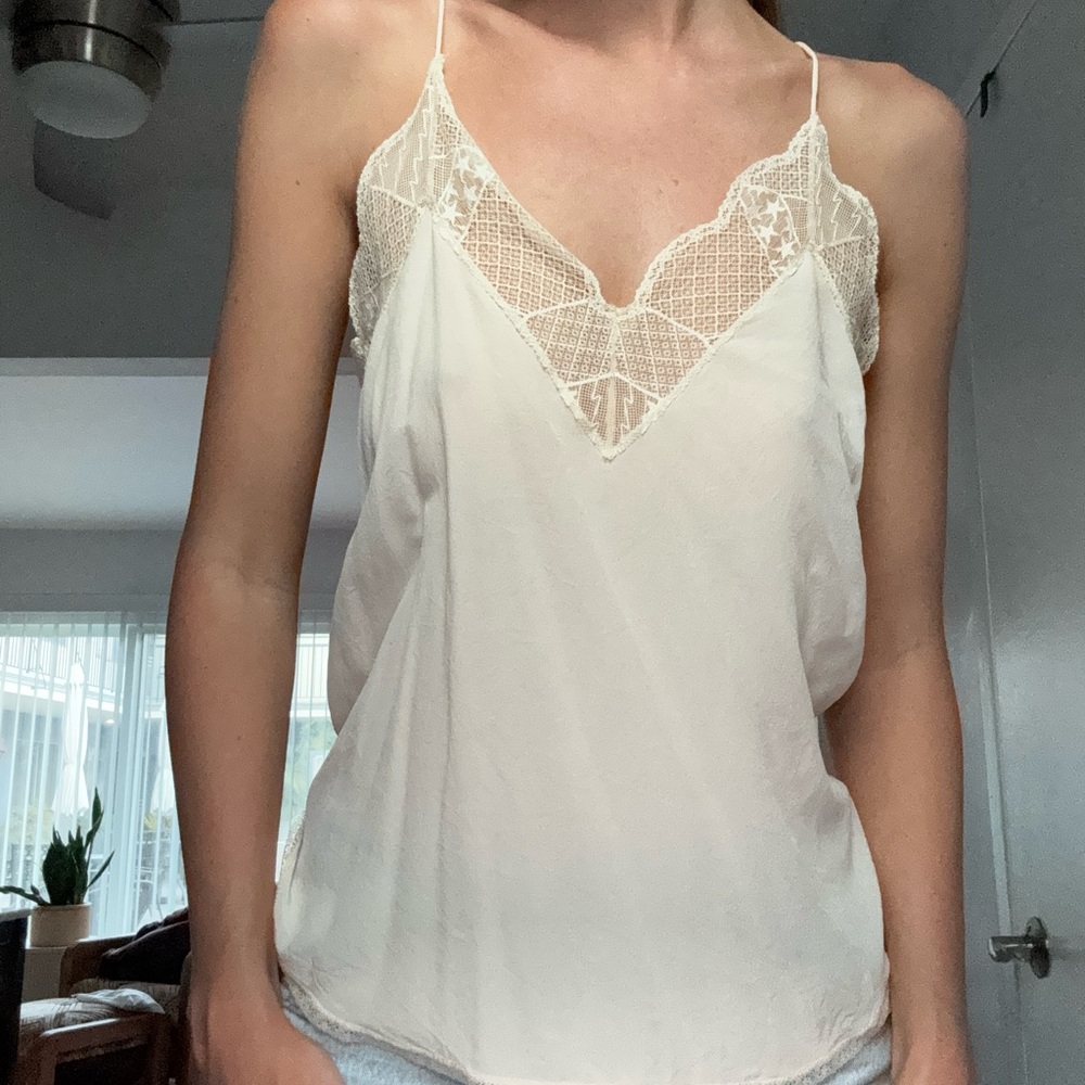 Zadig & Voltaire Cream Lace Cami